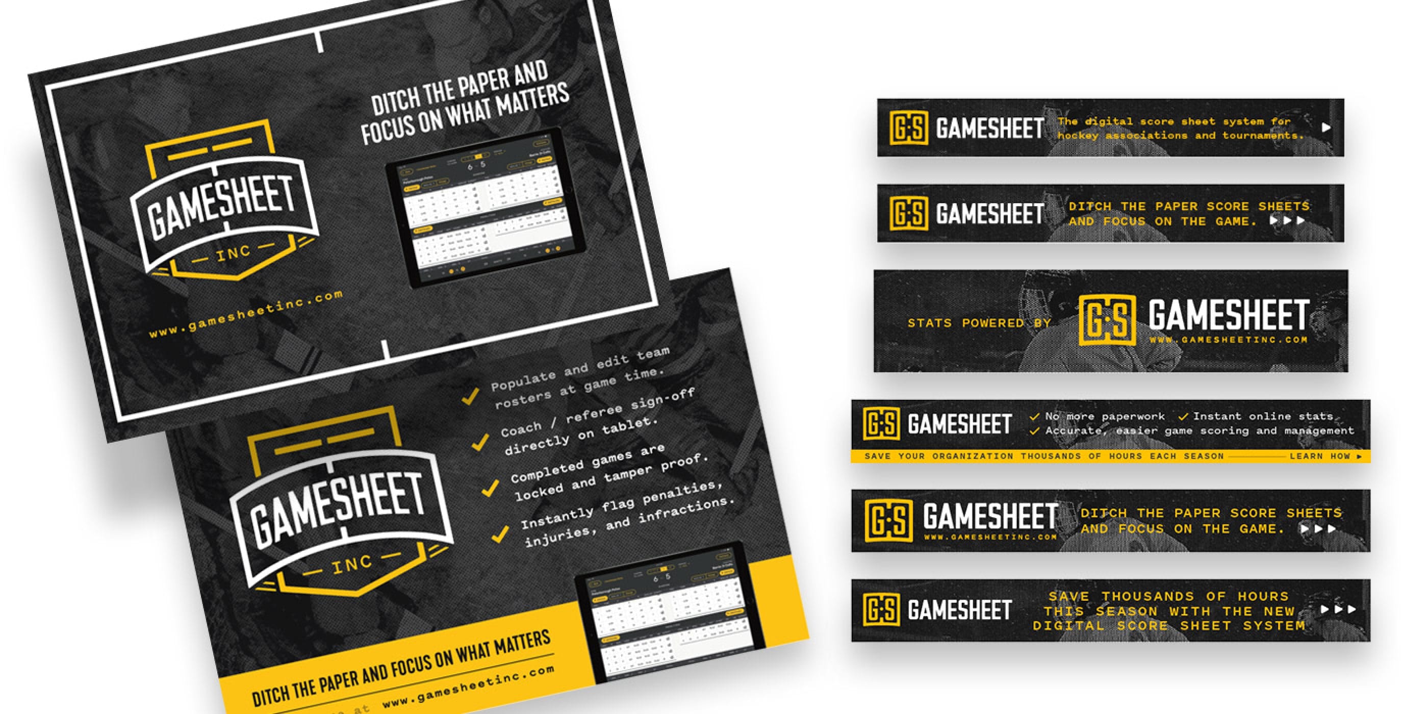 Gamesheet digital advertising campaign graphics