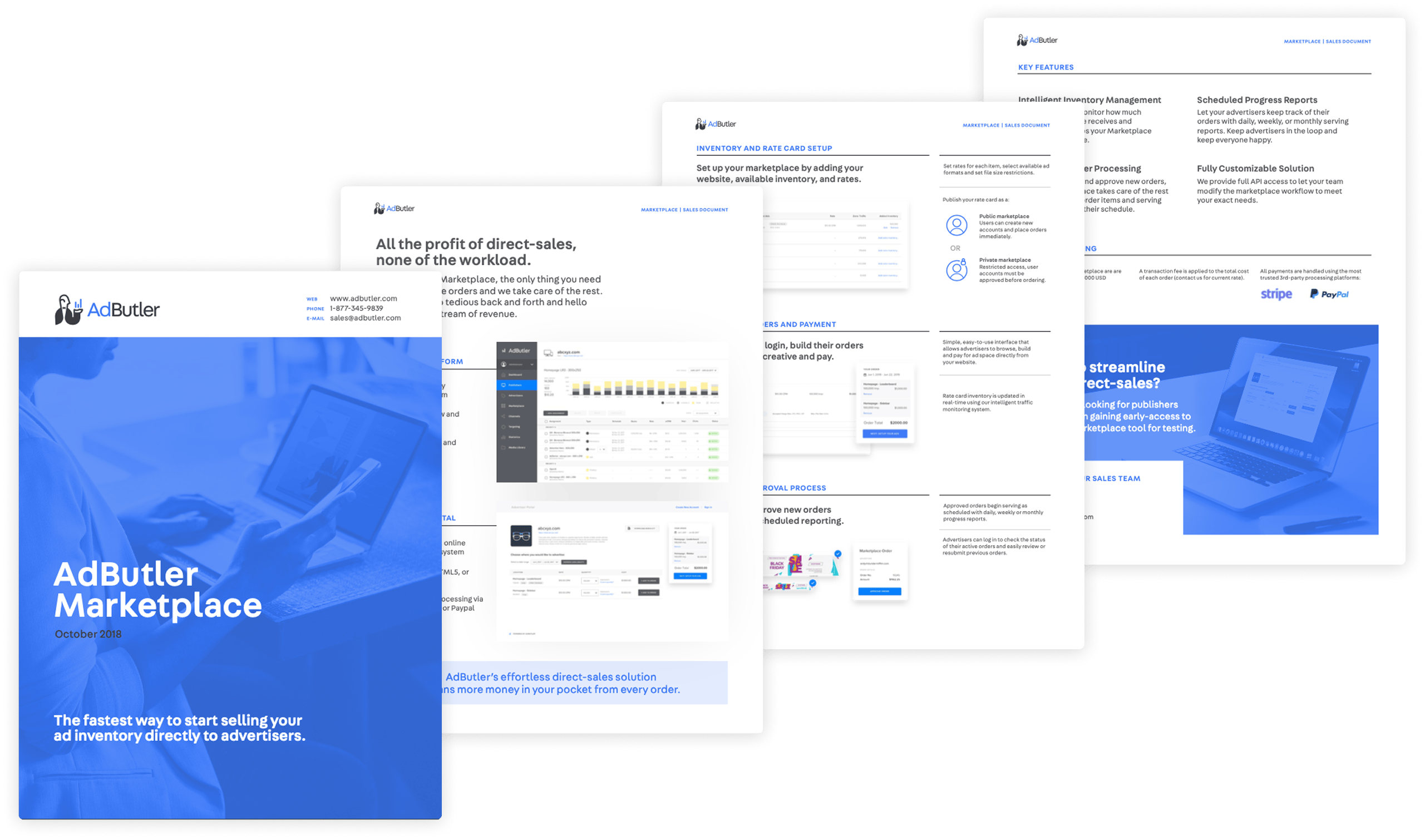 A series of AdButler educational whitepaper covers